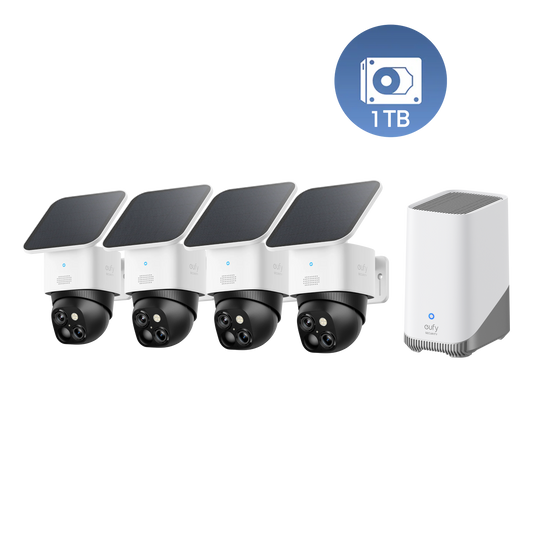eufyCam Solo S340 (4er-Pack) und eufy HomeBase™ S380 mit 1TB Festplatte