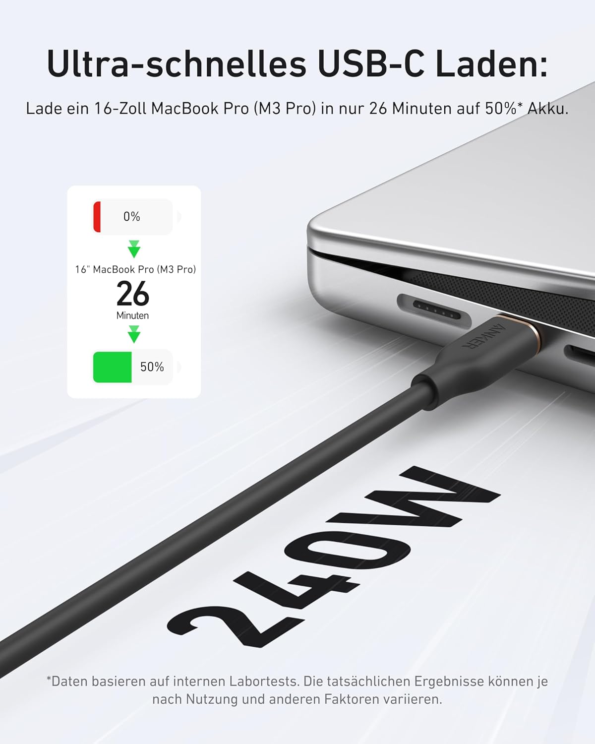 Anker USB-C auf USB-C Kabel (90cm, 240W, Silikon)