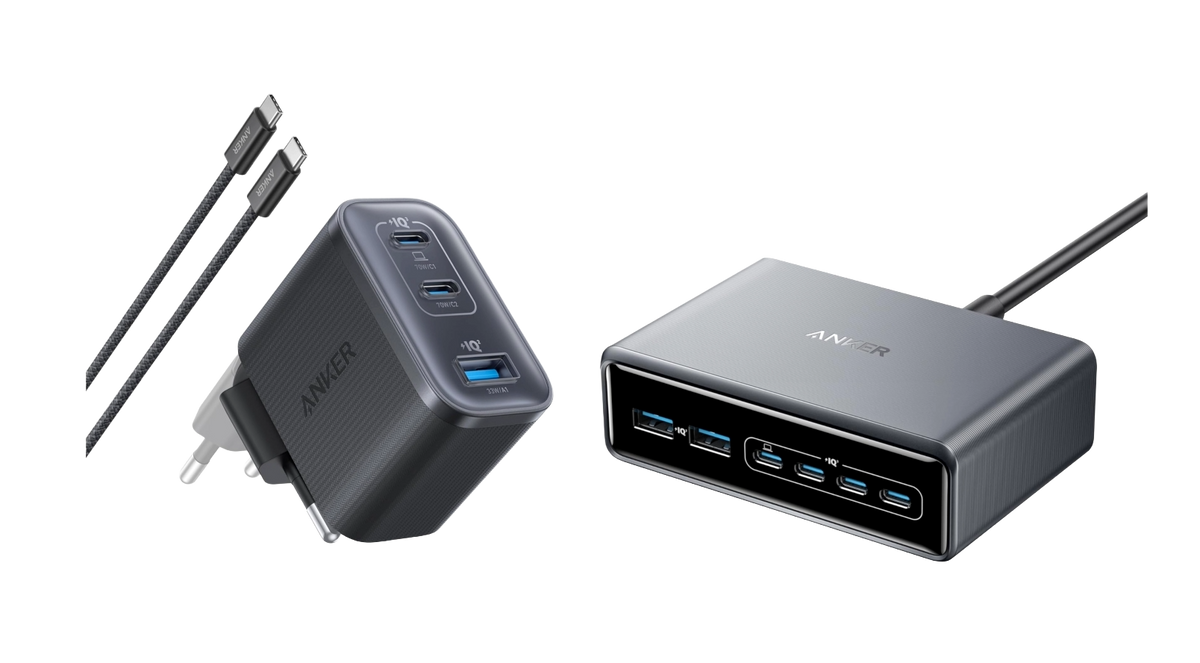 Anker Prime Ladegerät (200W, 6 Ports, GaN) + Anker Nano Ladegerät (70W, 3 Ports)