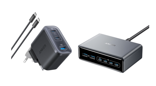 Anker Prime Ladegerät (200W, 6 Ports, GaN) + Anker Nano Ladegerät (70W, 3 Ports)