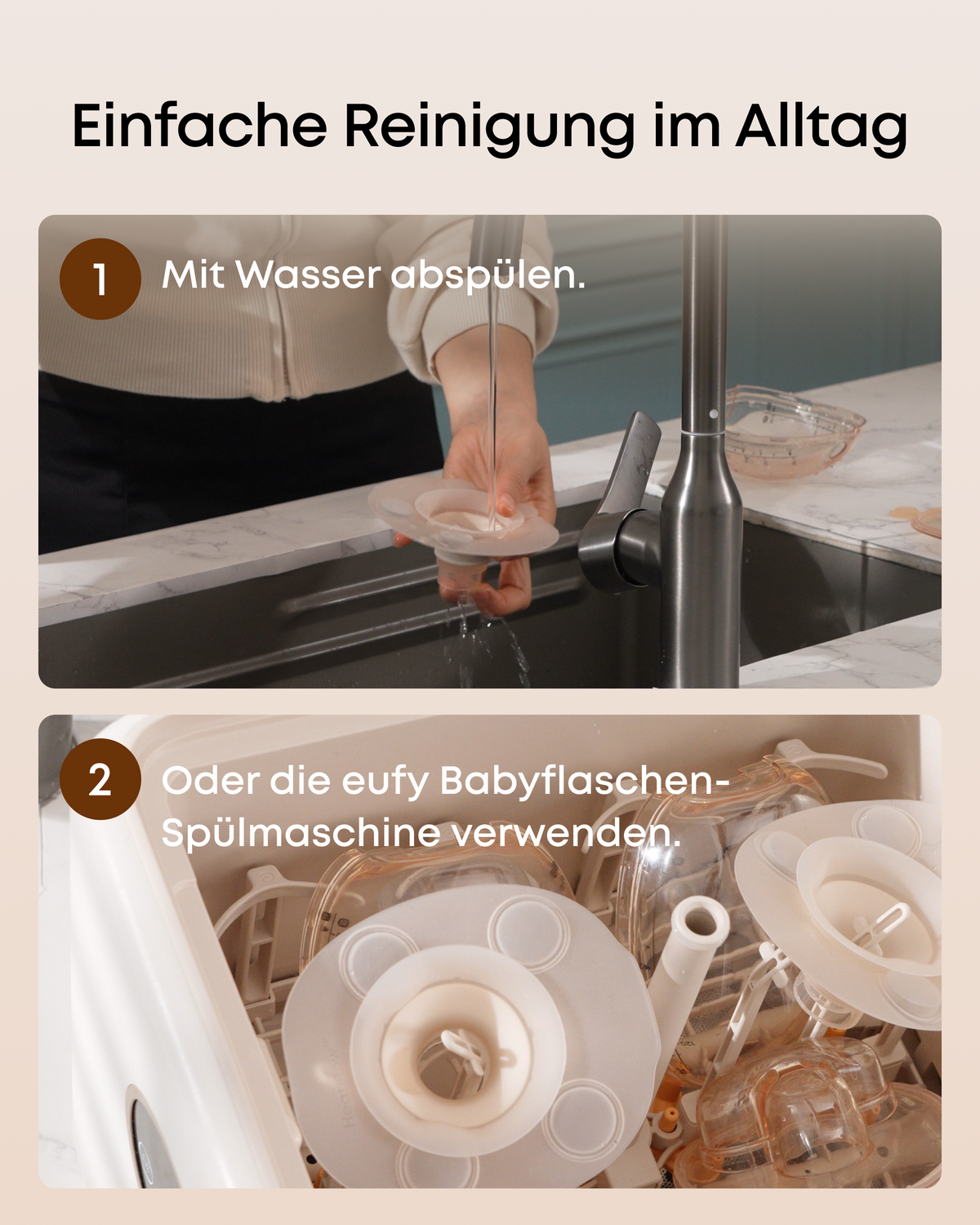 eufy Brusthaube mit doppelter Abdichtung (27mm), kompatibel mit eufy Tragbare Milchpumpe S2 / S2 Pro, weiches Silikon in Lebensmittelqualität, sicherer Sitz und wärmender Komfort, Ersatz-Flansch