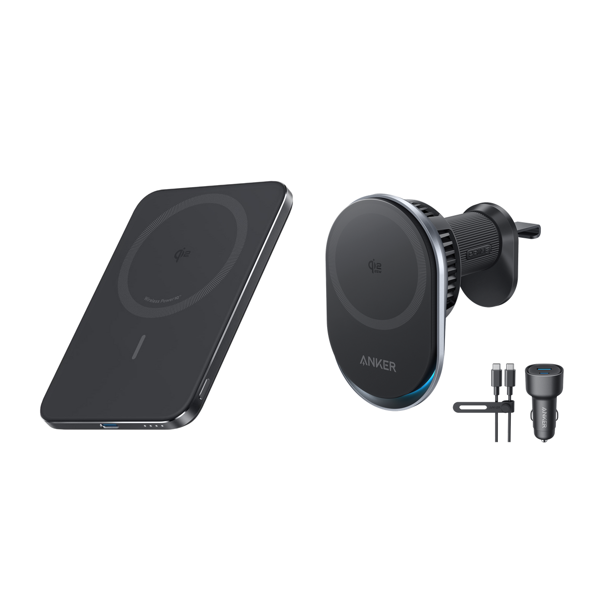 Anker Nano Powerbank + Anker Prime Kabelloses Kfz-Ladegerät