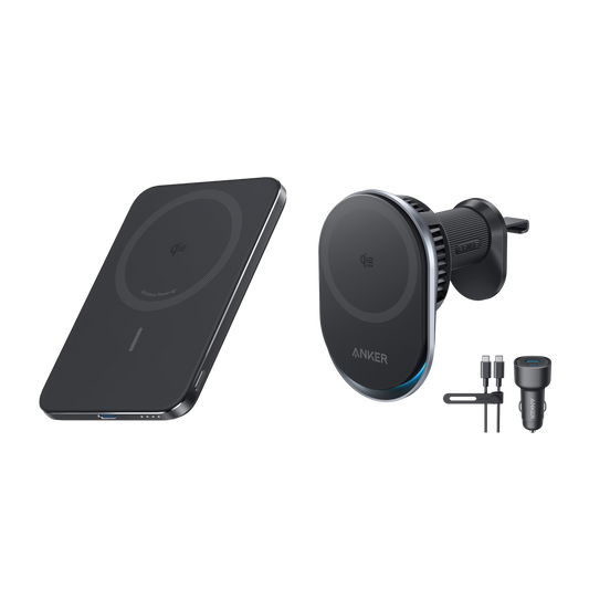 Anker Nano Powerbank + Anker Prime Kabelloses Kfz-Ladegerät