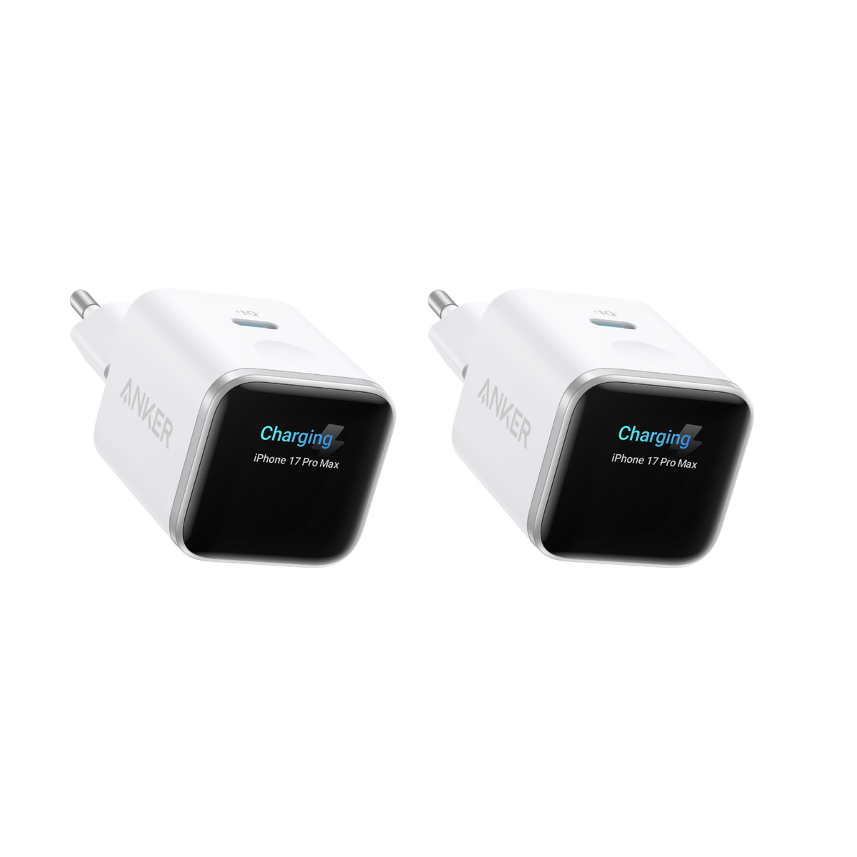 Anker Nano Ladegerät (45W, Smart Display, 2-Packung)