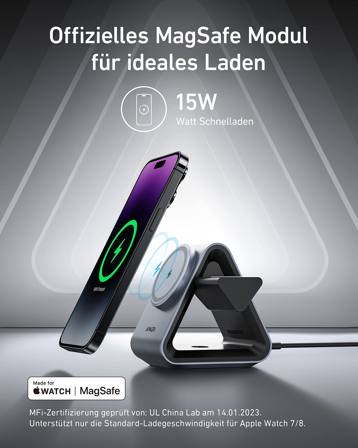 Anker 737 MagGo Ladestation (Kabellos, 3-in-1)