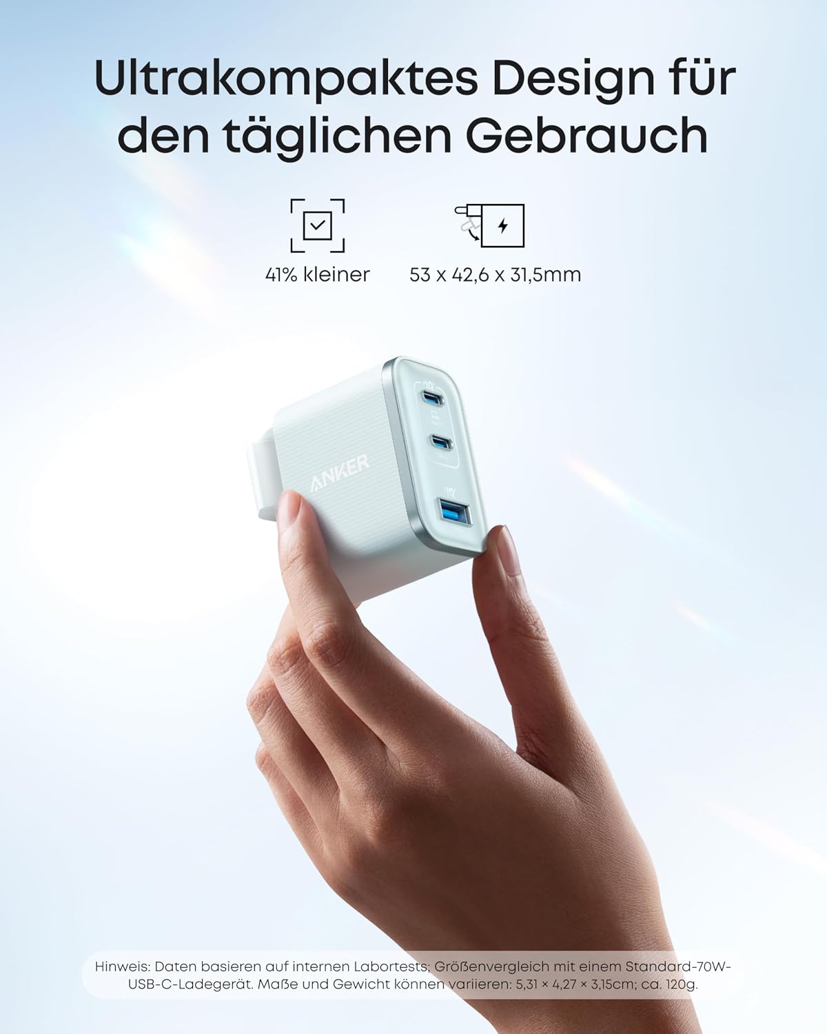 Anker Nano Powerbank + Anker Nano Ladegerät (70W, 3 Ports)