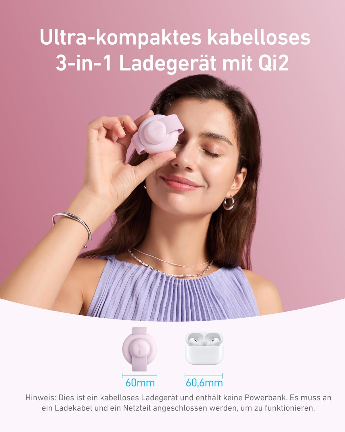 Anker MagGo Kabellose Ladestation (3-in-1, Faltbares Ladepad)