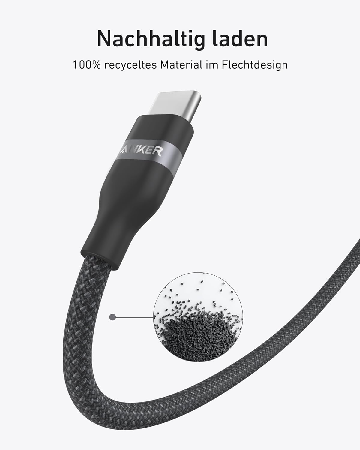 Anker 325 Powerbank (PowerCore 20K) + Anker USB-C auf USB-C Kabel (90cm, 240W, Upcycled-Geflochten)