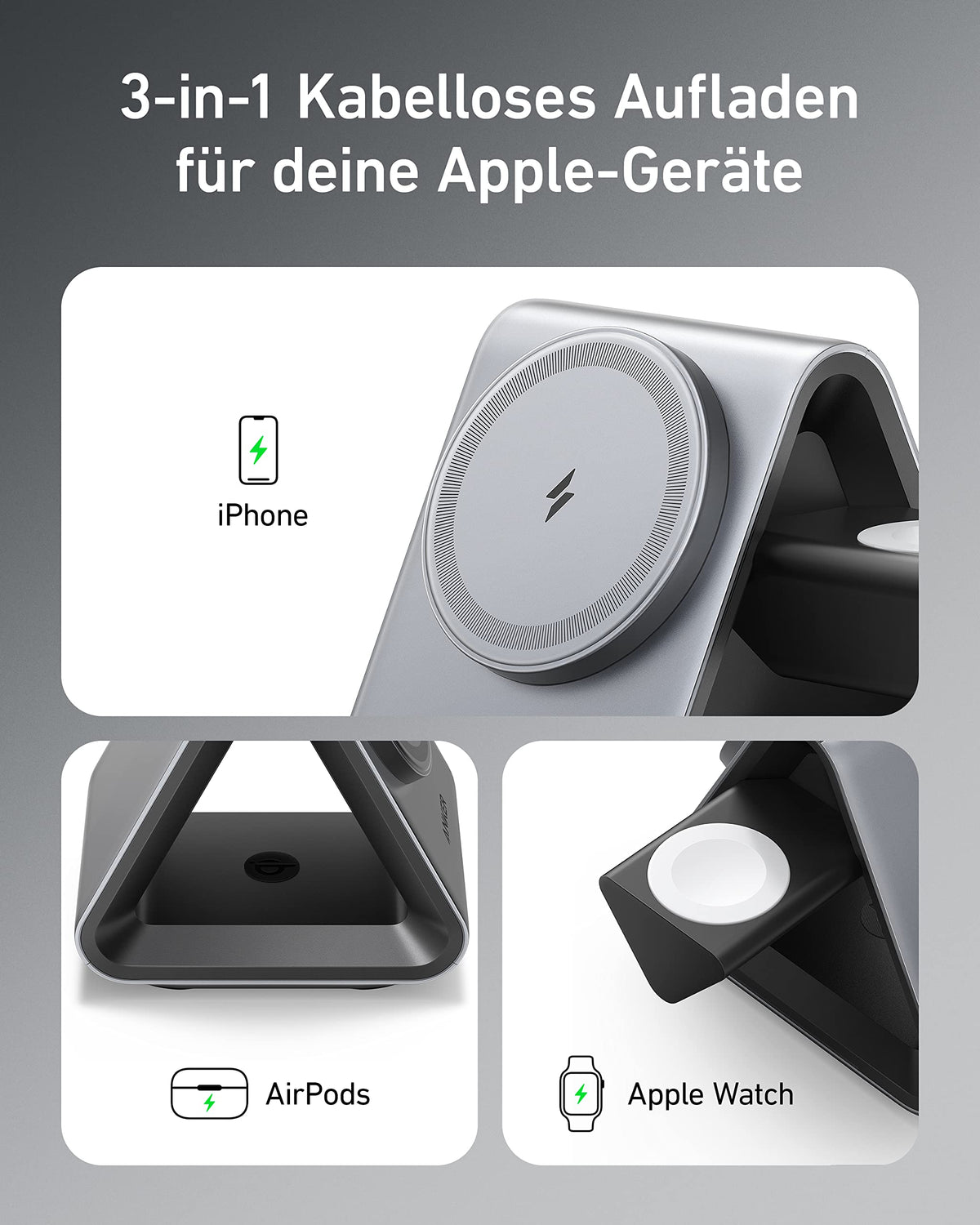 Anker 737 MagGo Ladestation (Kabellos, 3-in-1)
