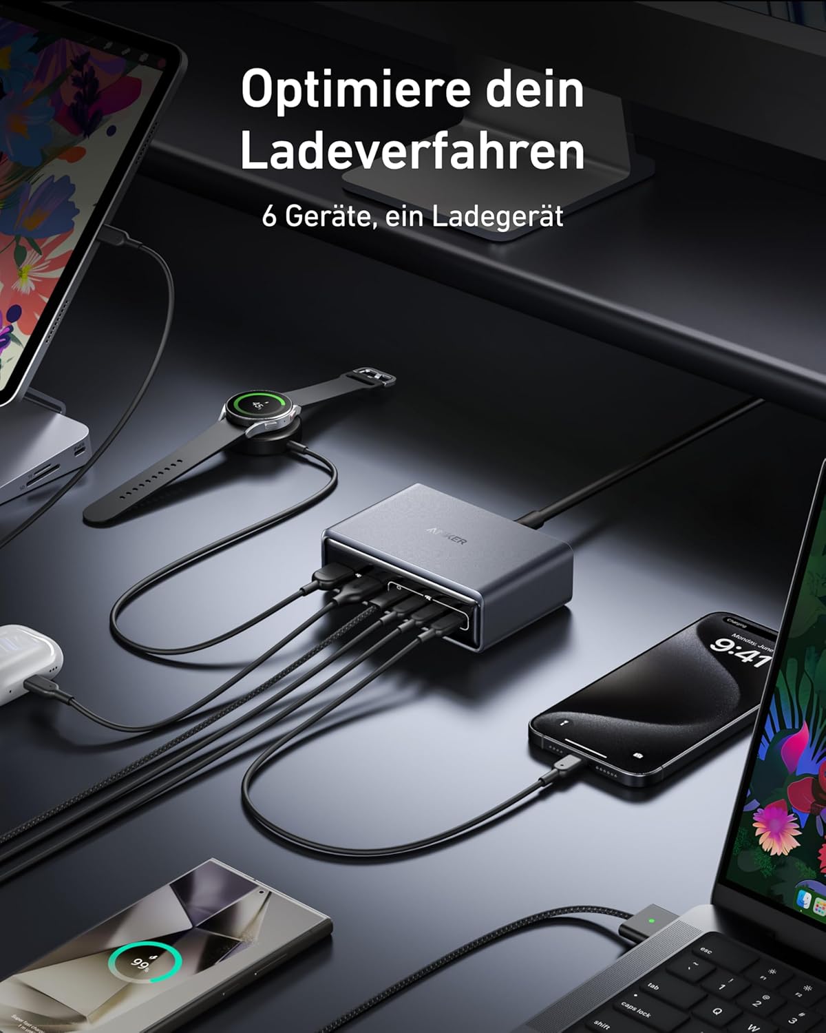 Anker Prime Ladegerät (200W, 6 Ports, GaN) + Anker Nano Ladegerät (70W, 3 Ports)