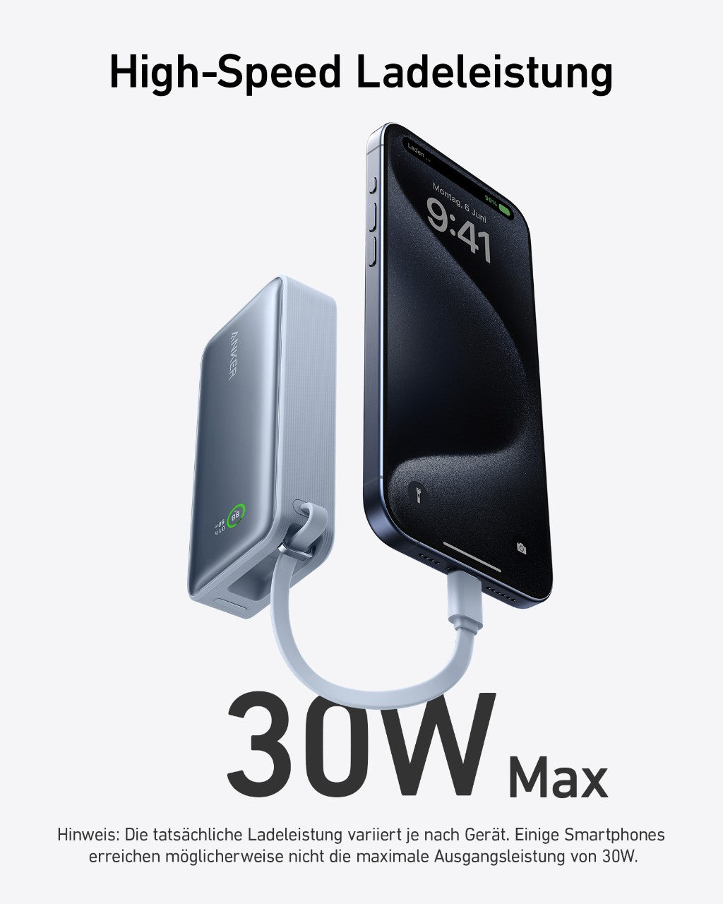 Anker Nano Powerbank + Anker Nano Ladegerät (70W, 3 Ports)