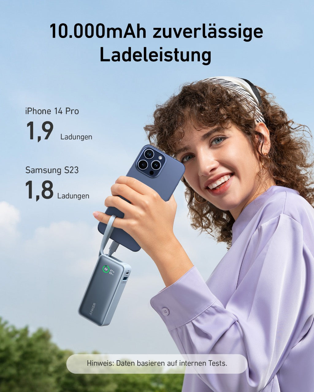 Anker Nano Powerbank + Anker Nano Ladegerät (70W, 3 Ports)