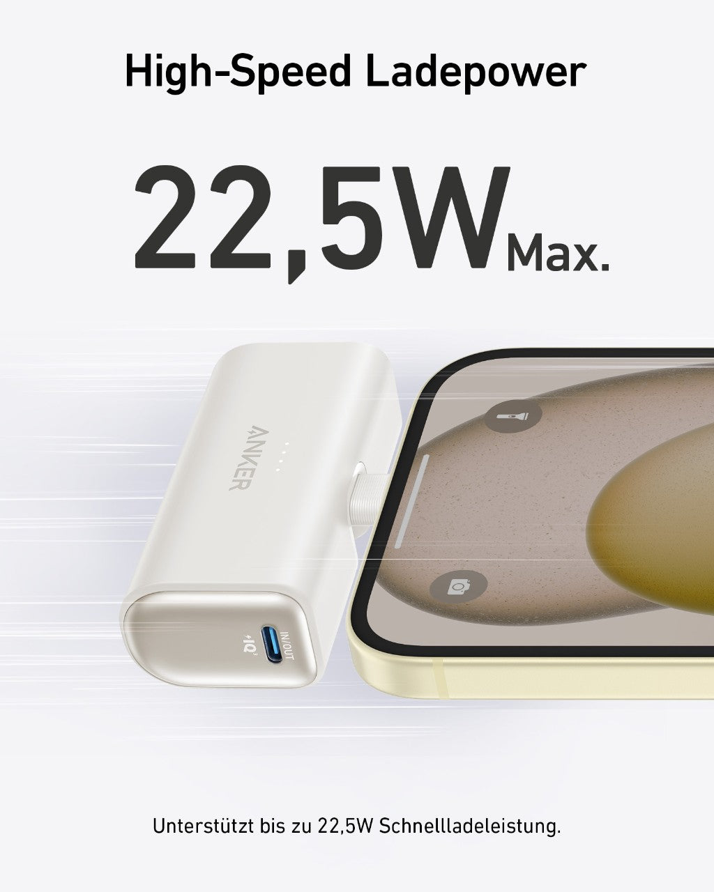Anker Nano Powerbank (22,5W, Integrierter USB-C Konnektor)