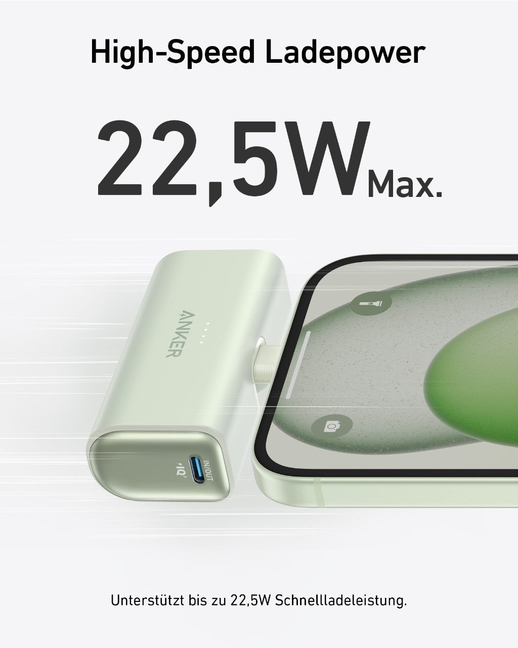 Anker Nano Powerbank (22,5W, Integrierter USB-C Konnektor)