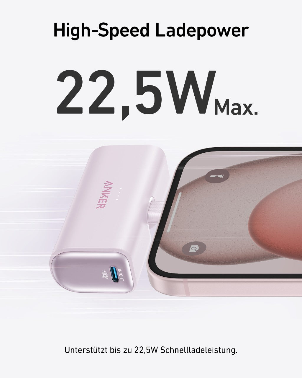 Anker Nano Powerbank (22,5W, Integrierter USB-C Konnektor)
