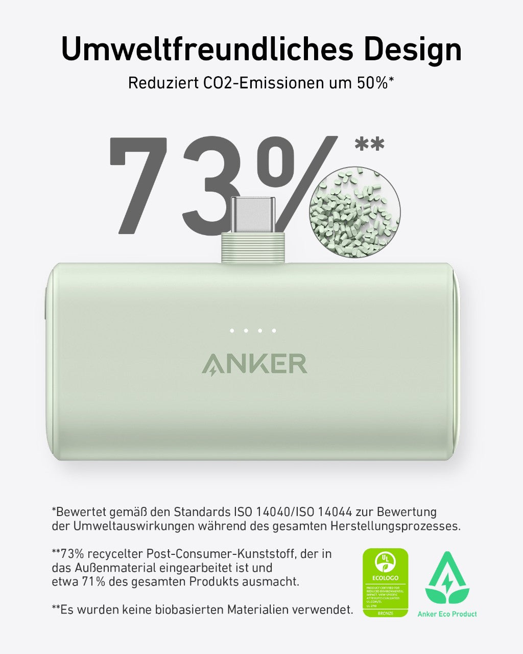 Anker Nano Powerbank (22,5W, Integrierter USB-C Konnektor)