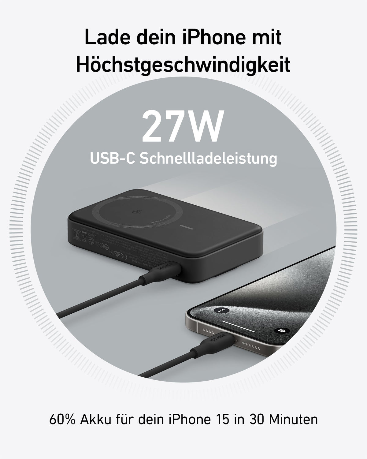 Anker MagGo Kabellose Ladestation (Faltbar 3-in-1) + Anker MagGo Powerbank (10K)