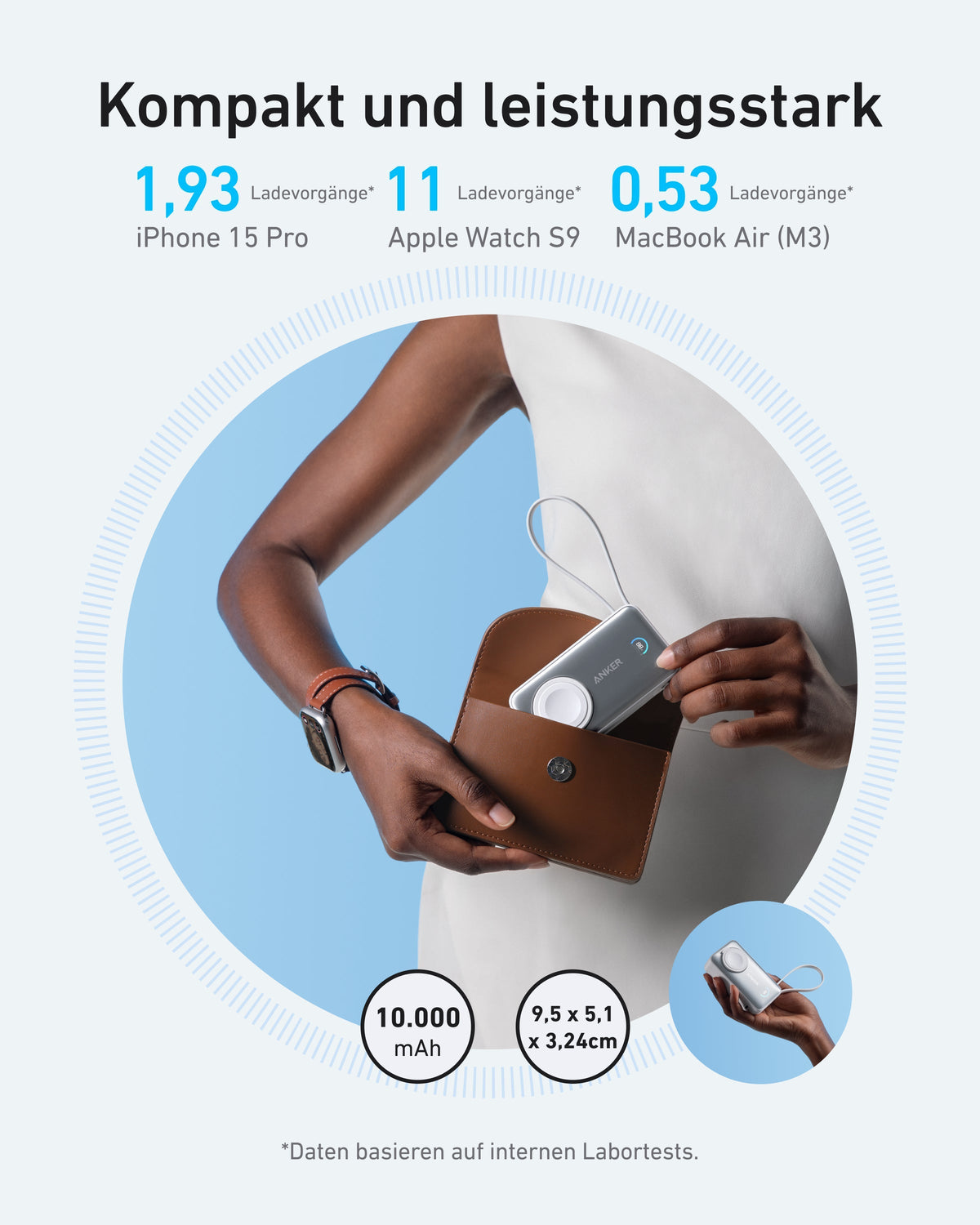 Anker MagGo Powerbank (10000mAh, 35W, für Apple Watch)