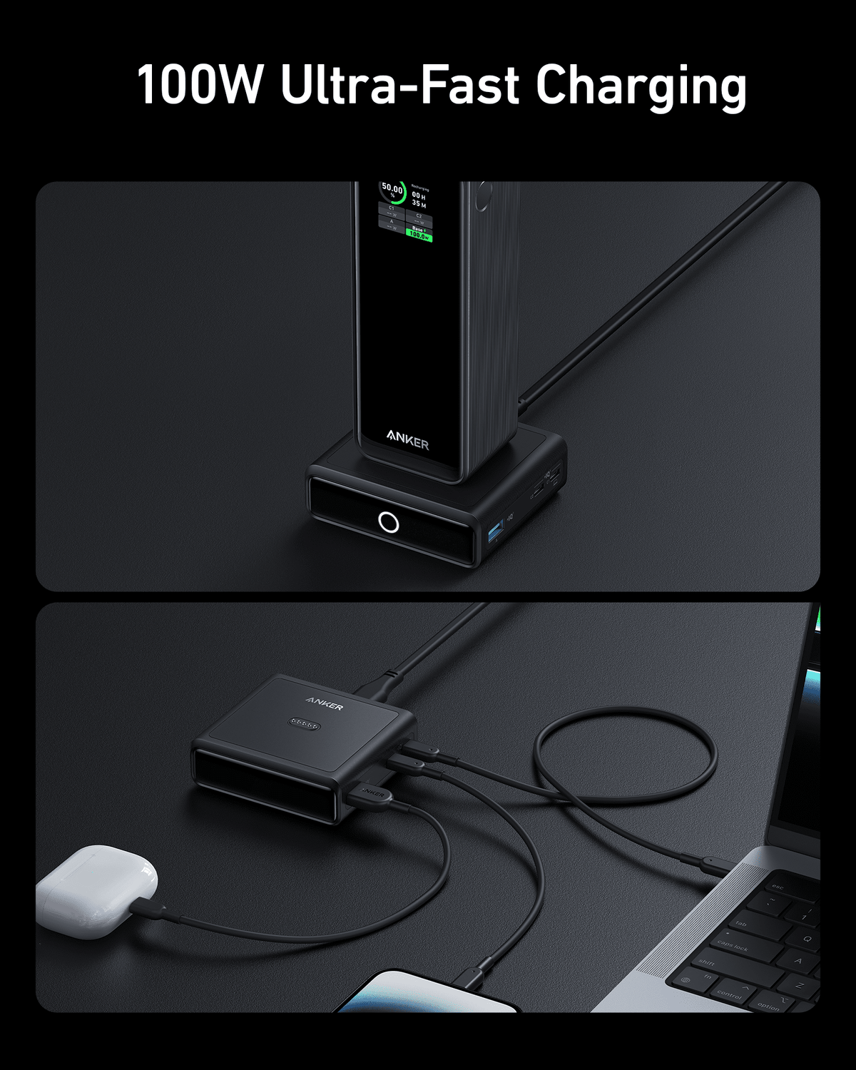 Anker Prime Powerbank (20K, 220W) + Anker 100W Ladestation für Anker Prime Powerbank