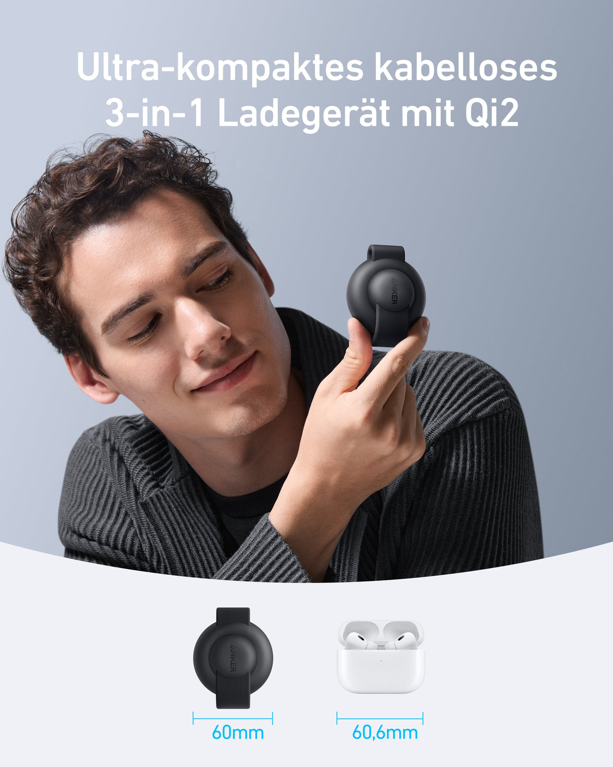 Anker MagGo Kabellose Ladestation (3-in-1, Faltbares Ladepad) | Exklusives Livestream-Angebot