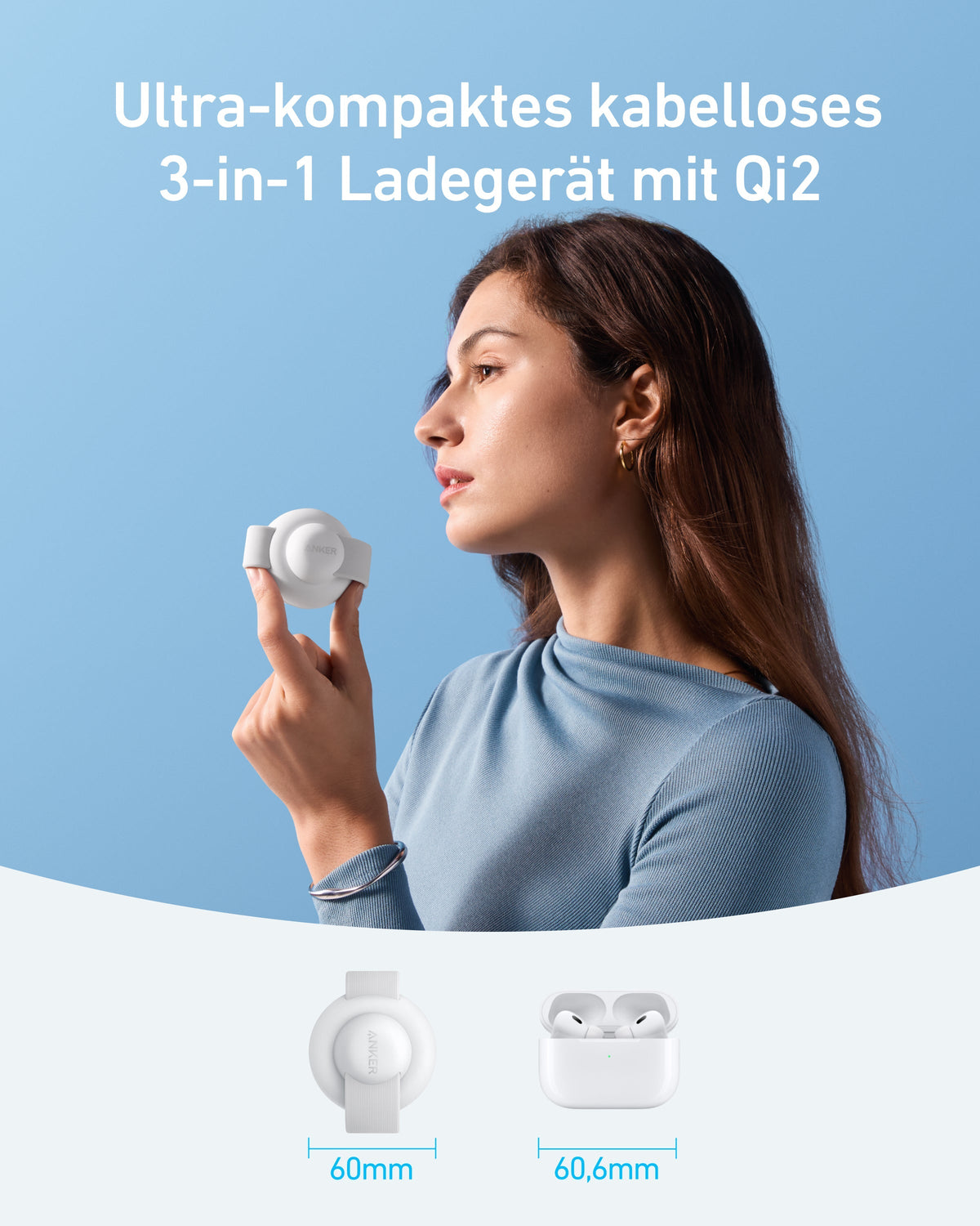 Anker MagGo Kabellose Ladestation (3-in-1, Faltbares Ladepad) | Exklusives Livestream-Angebot