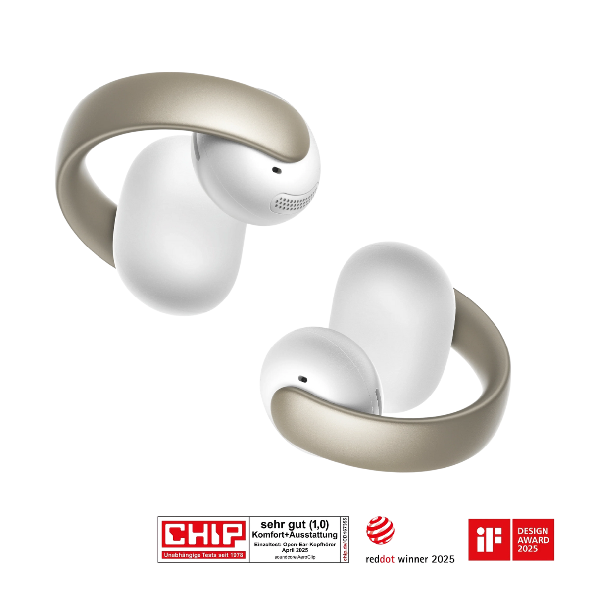 Anker soundcore AeroClip | Open-Ear Clip-Earbuds mit adaptivem Komfort（valentine）
