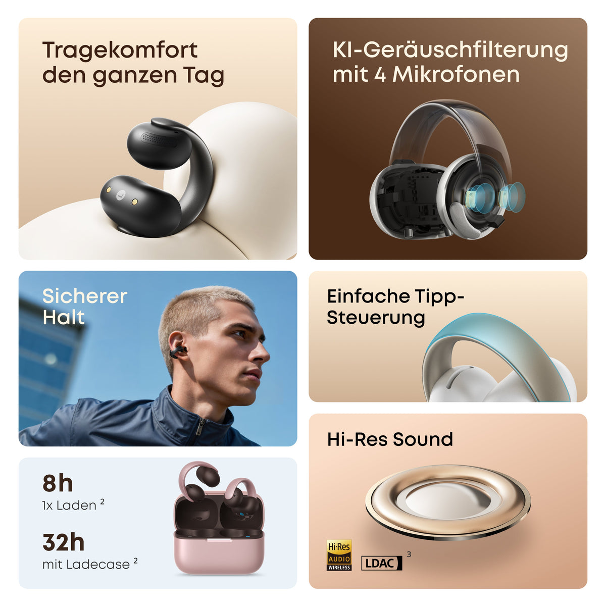 AeroClip | Open-Ear Clip-Earbuds mit adaptivem Komfort