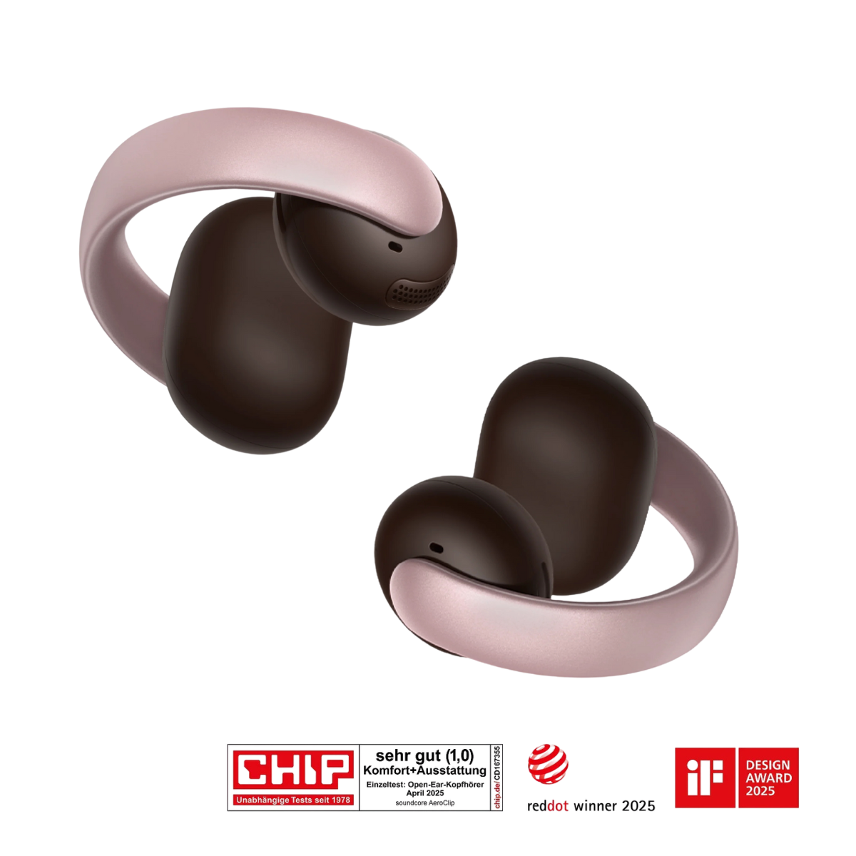 Anker soundcore AeroClip | Open-Ear Clip-Earbuds mit adaptivem Komfort（valentine）