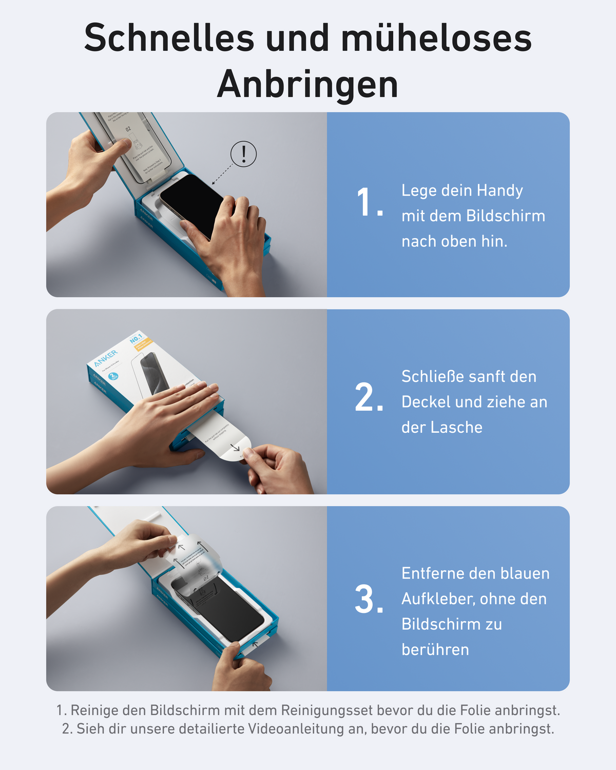 Anker Easy Fit Bildschirmschutz (2er-Pack) - iPhone 15 Pro