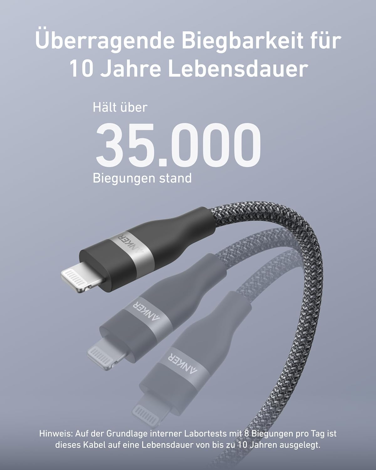 Anker USB-C auf Lightning Kabel (1,8m, Upcycled-Flechtgewebe)