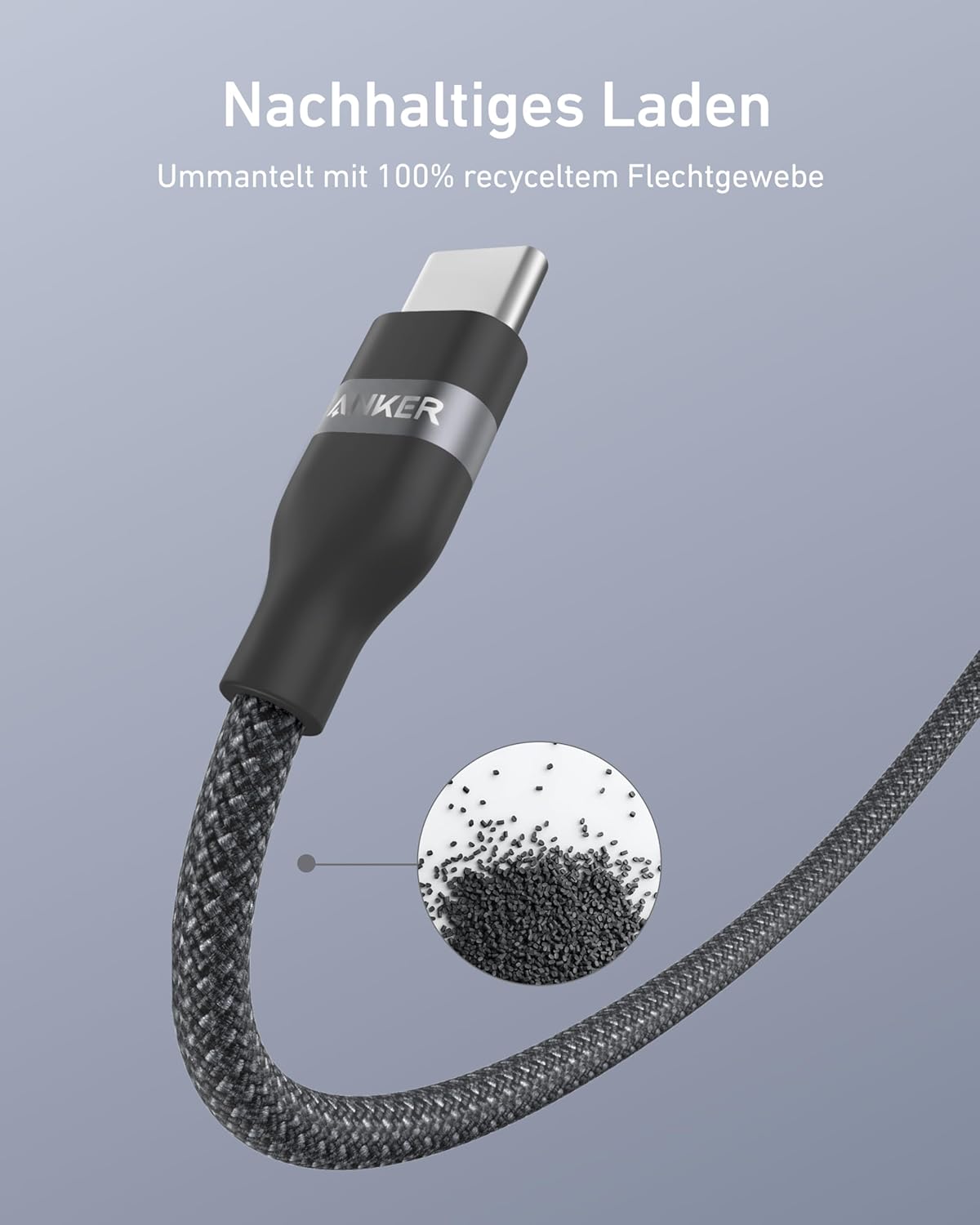 Anker USB-C auf Lightning Kabel (1,8m, Upcycled-Flechtgewebe)