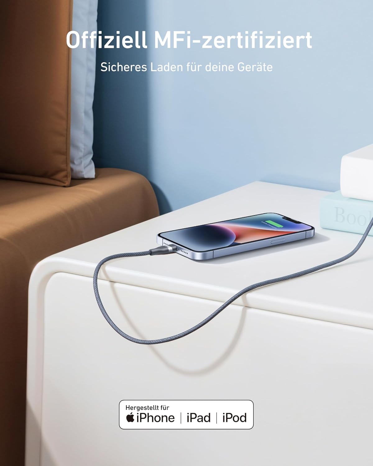 Anker USB-C auf Lightning Kabel (1,8m, Upcycled-Flechtgewebe)