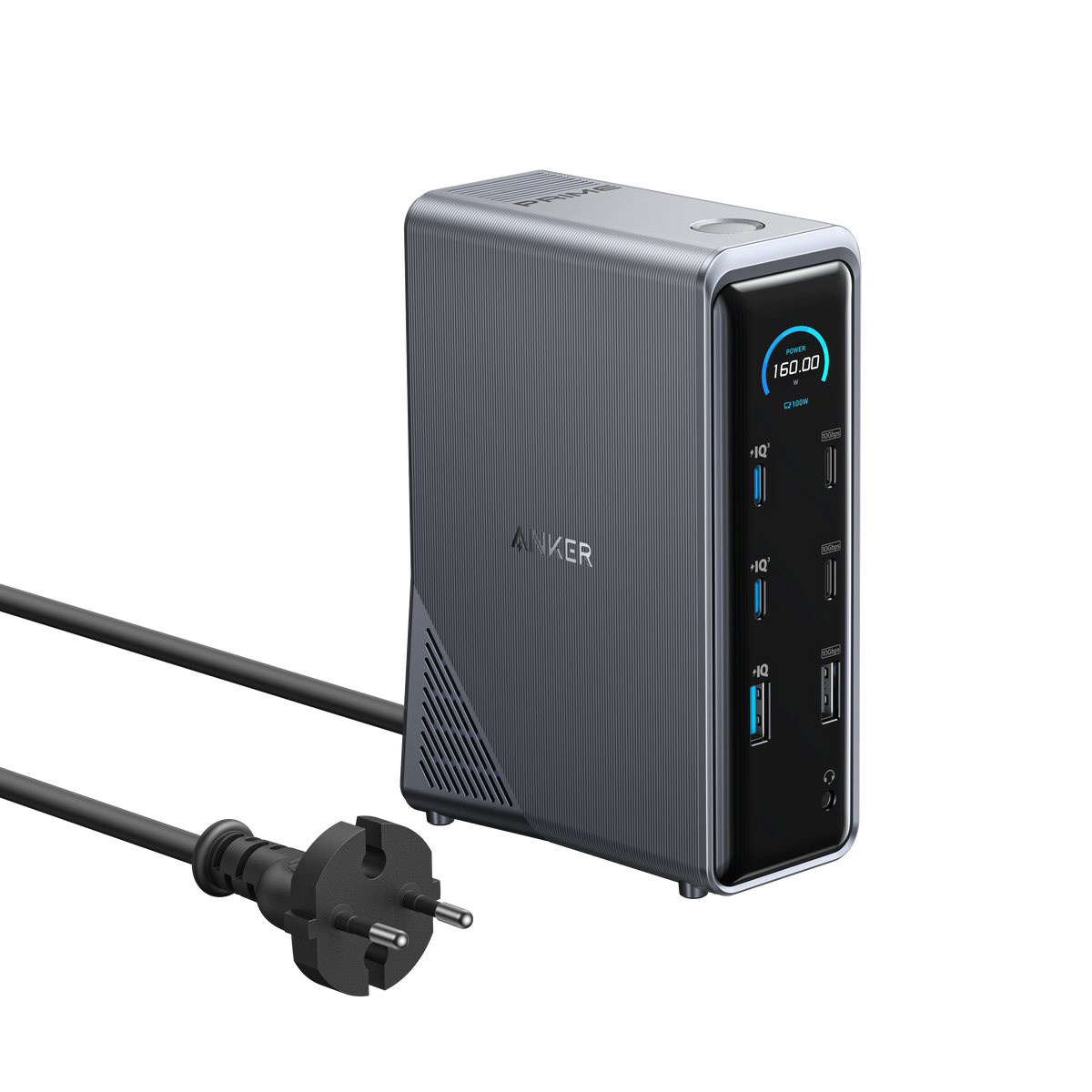 Anker Prime Ladedock (14-in-1, Duales Display, 160W) + Anker Prime USB-C auf USB-C Kabel (0,9m, 240W, Upcycled-Flechtdesign)(Nur für Mitglieder)
