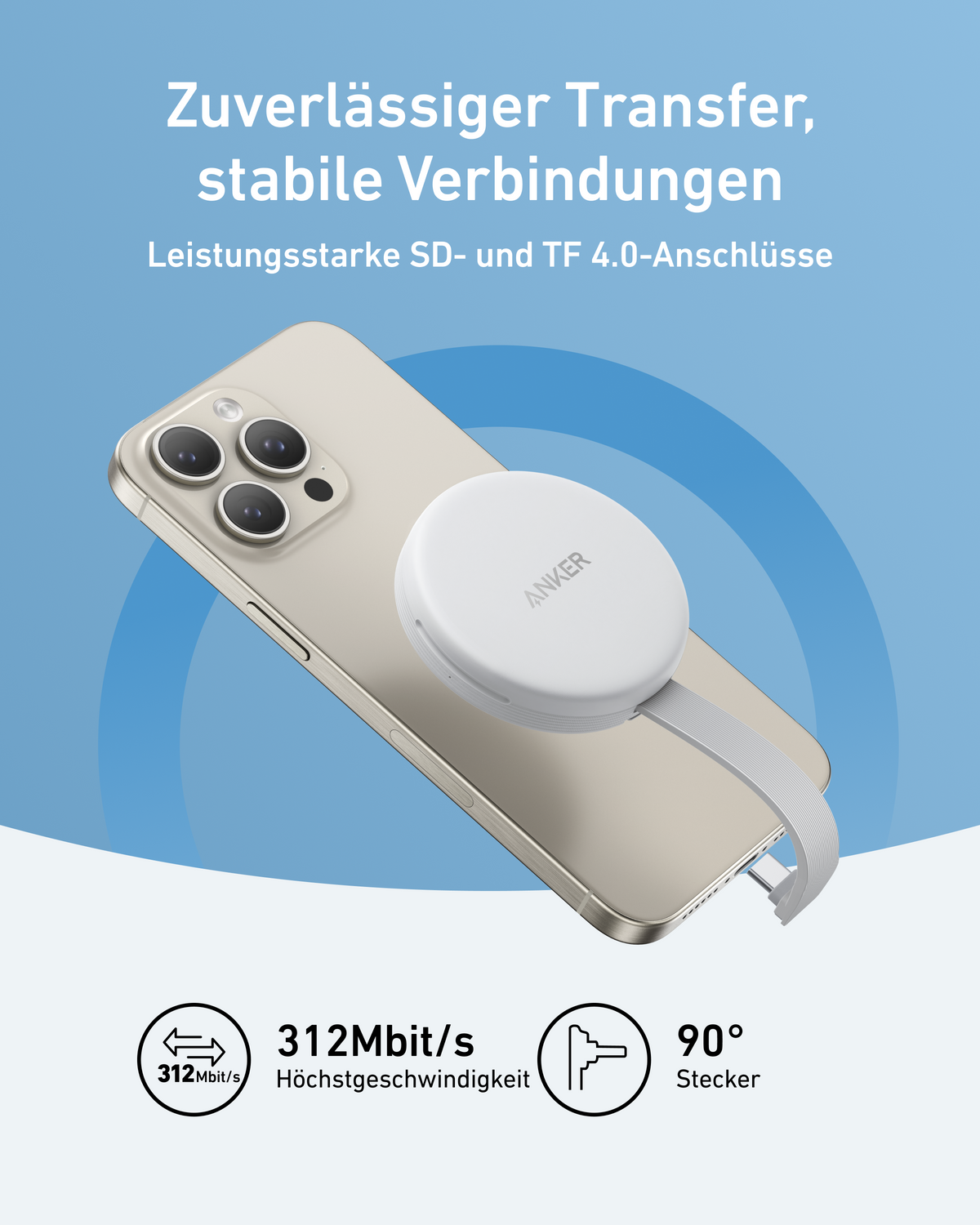 Anker MagGo USB-C Netzteil (3-in-1, 10 Gbit/s, Für iPhone)