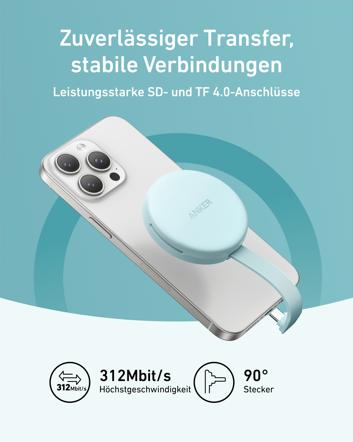 Anker MagGo USB-C Netzteil (3-in-1, 10 Gbit/s, Für iPhone)