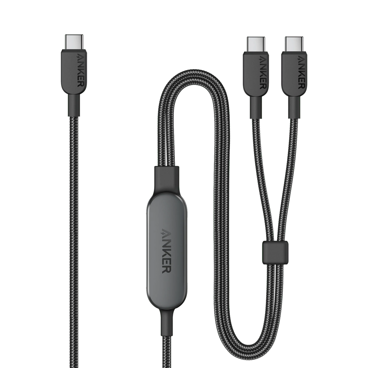 Anker Prime Ladegerät (250W, 6 Ports, GaNPrime) + Anker 2-in-1 USB-C auf USB-C Kabel (120cm, 140W, Flecht-Design)