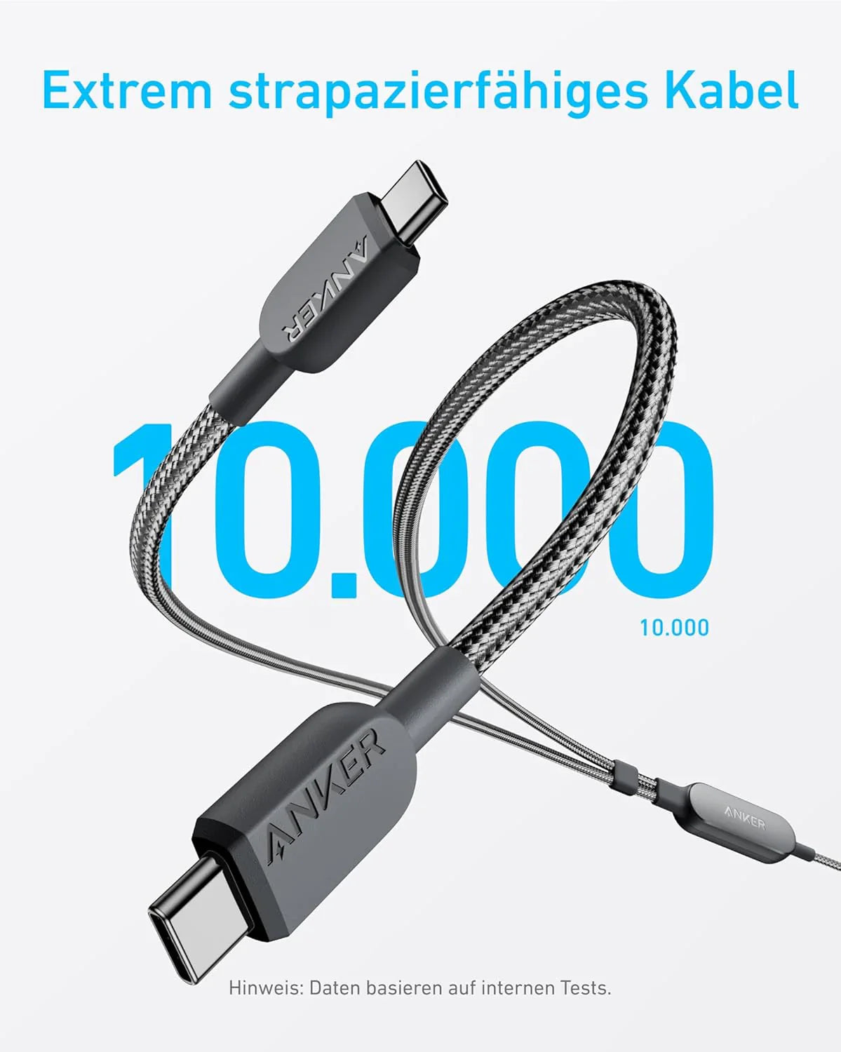Anker 715 Ladegerät (Nano II 65W) + Anker 2-in-1 USB-C auf USB-C Kabel (120cm, 140W, Flecht-Design)