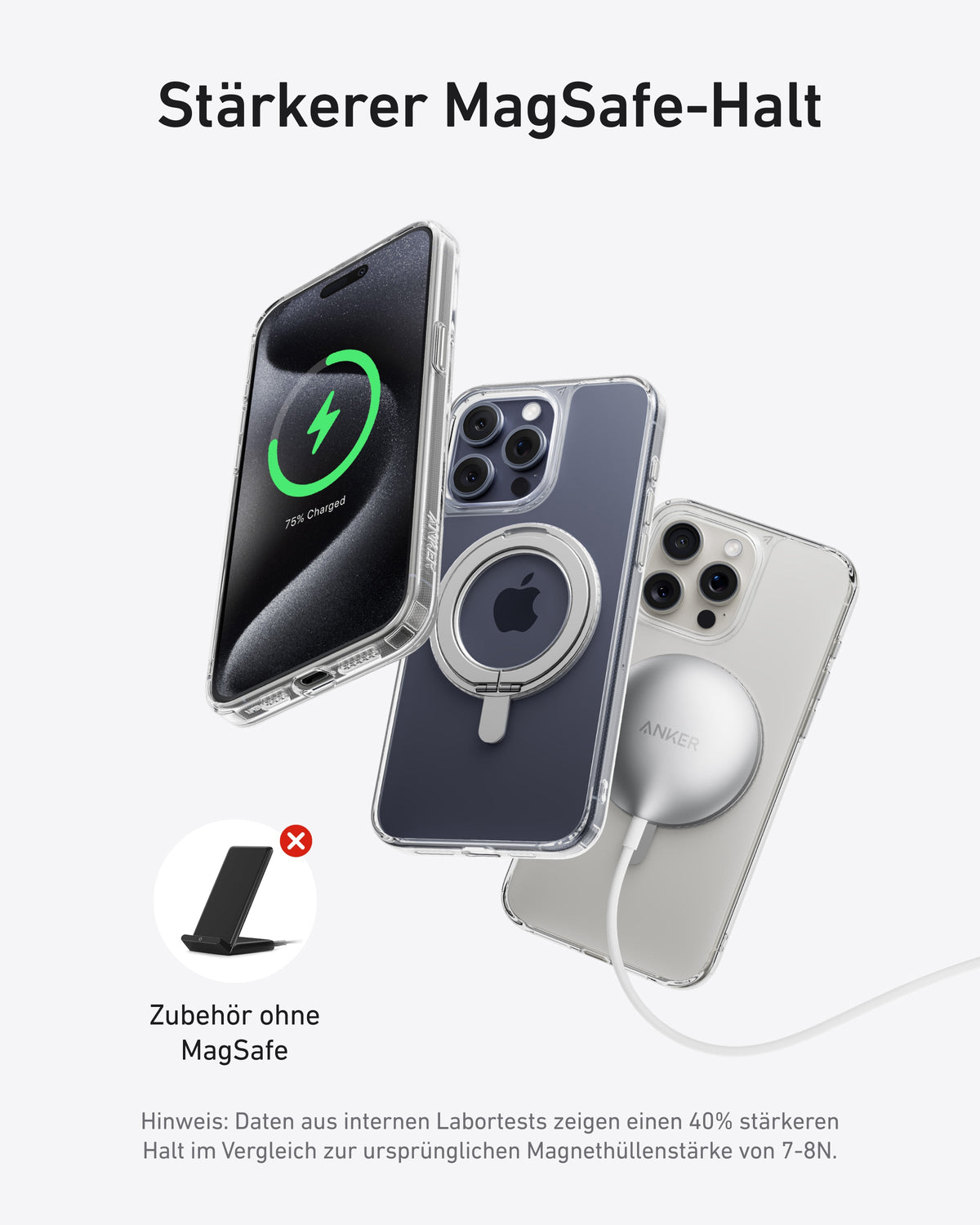 Anker MagGo Magnetisches Handy-Case mit Ständer (360° Ringständer, für iPhone 16) | Exklusives Livestream-Angebot