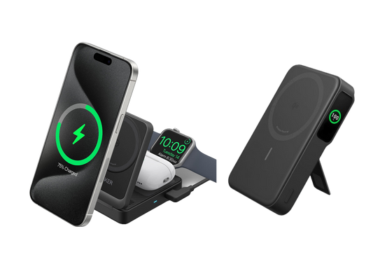 Anker MagGo Kabellose Ladestation (Faltbar 3-in-1) + Anker MagGo Powerbank (10K)