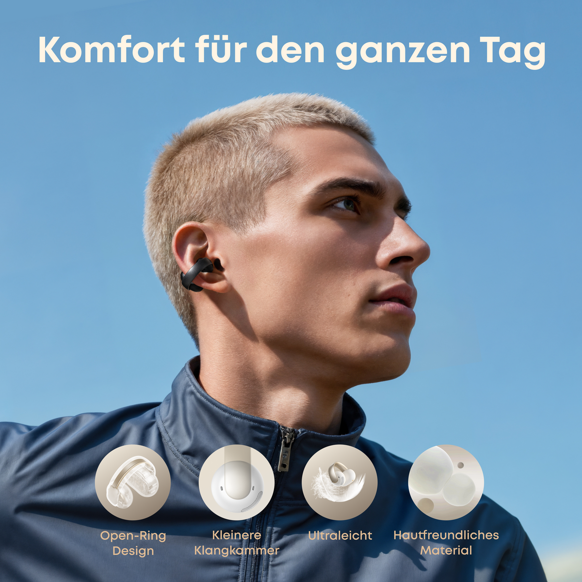 Anker soundcore AeroClip | Open-Ear Clip-Earbuds mit adaptivem Komfort（valentine）
