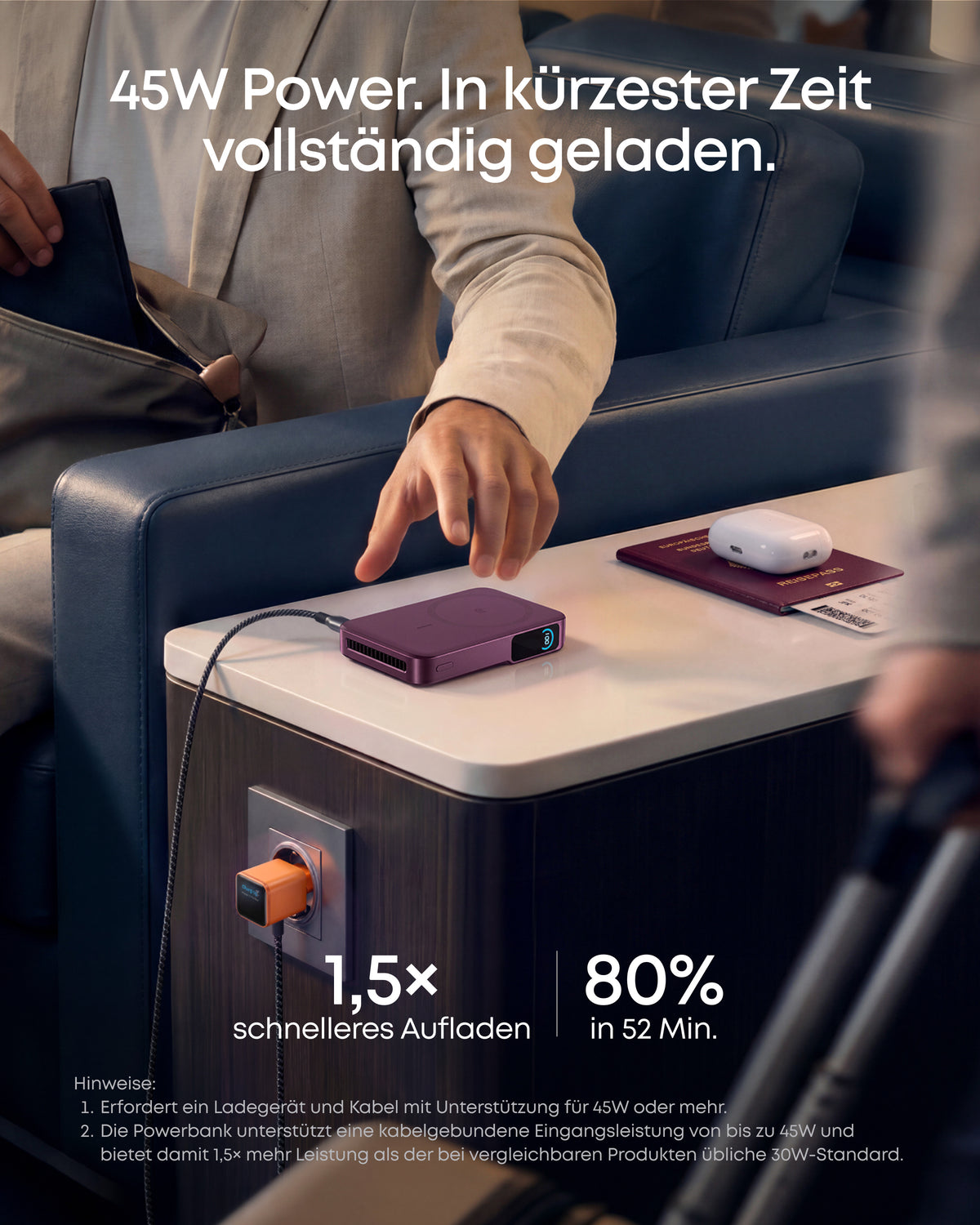 Anker MagGo Powerbank 2 Pro (Qi2.2, 25W, 10.000mAh)+Anker Prime USB-C auf USB-C Kabel (240W, Upcycled-Flechtdesign)