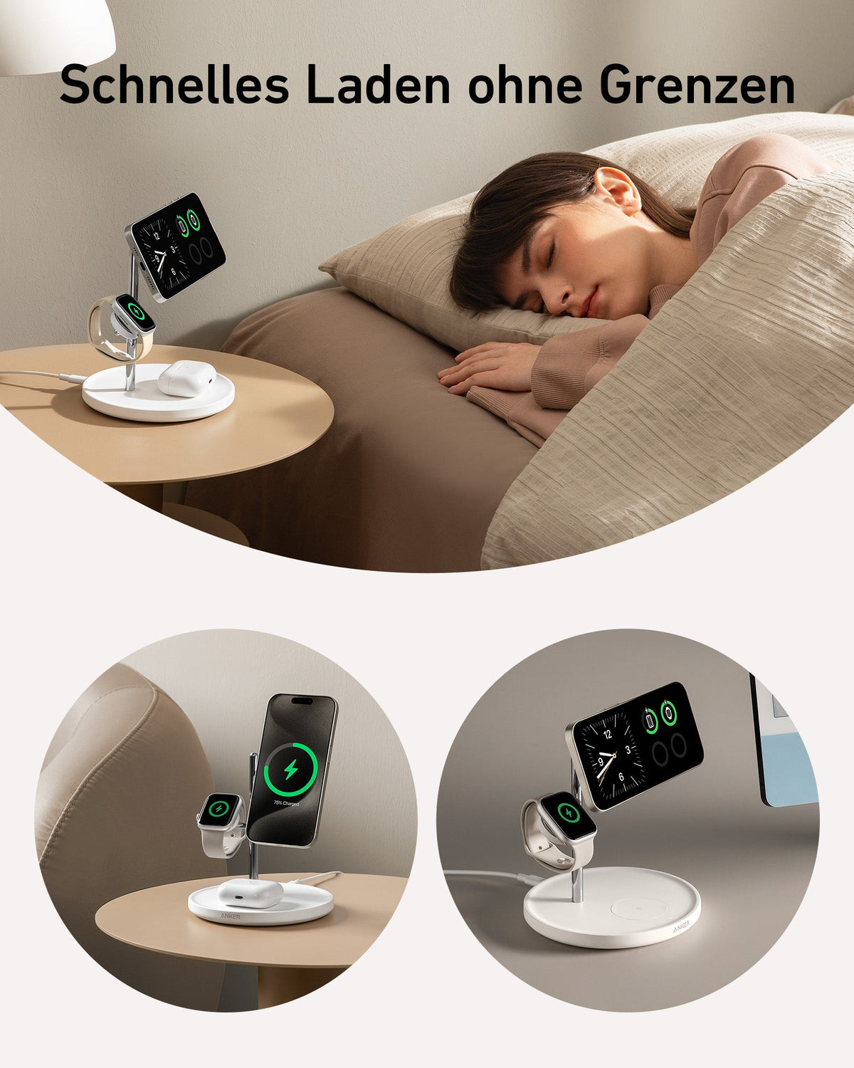 Anker MagGo Kabellose Ladestation (3-in-1 Ständer)