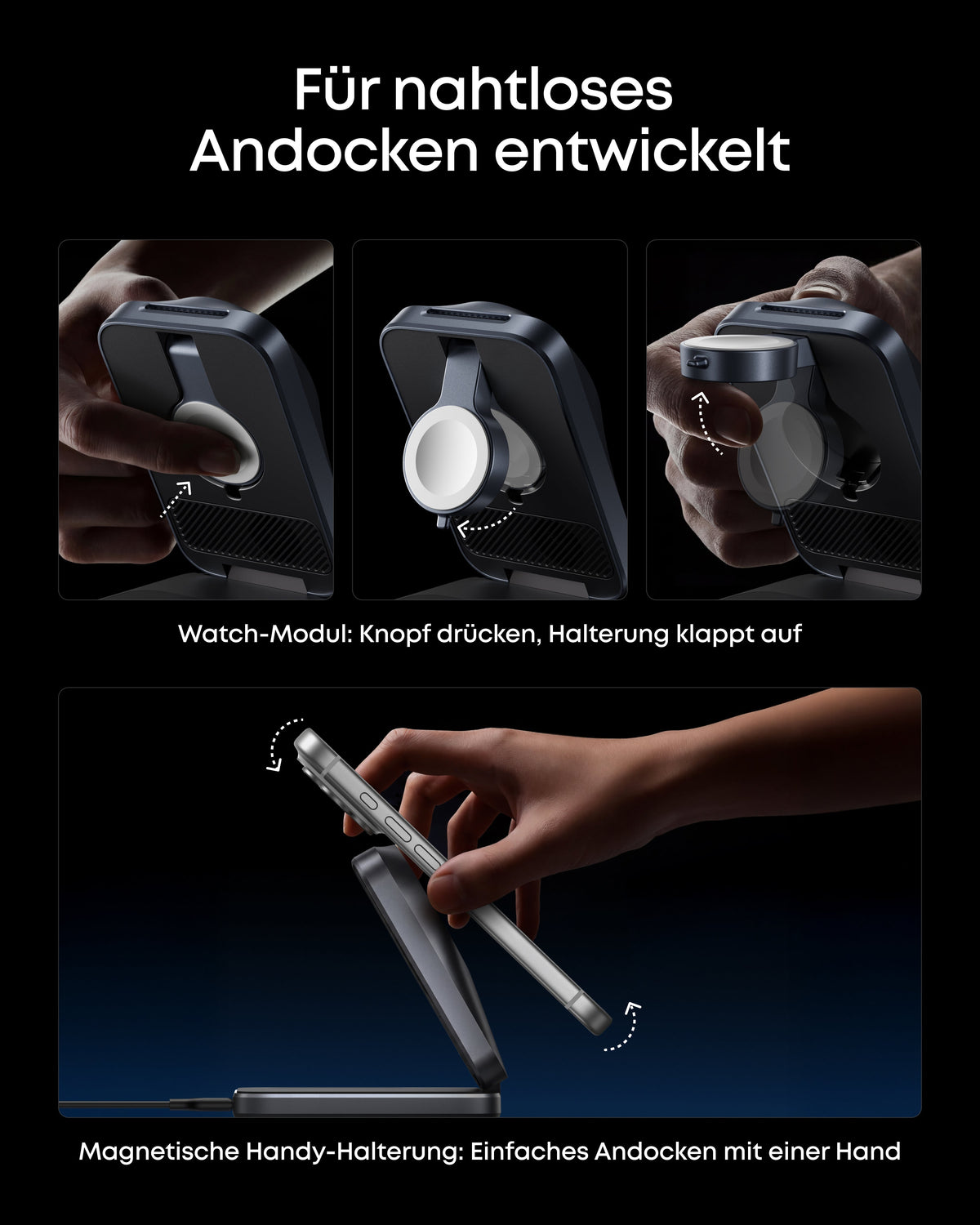 Anker Prime Kabellose Ladestation  (3-in-1, MagGo, AirCool, Faltbar)