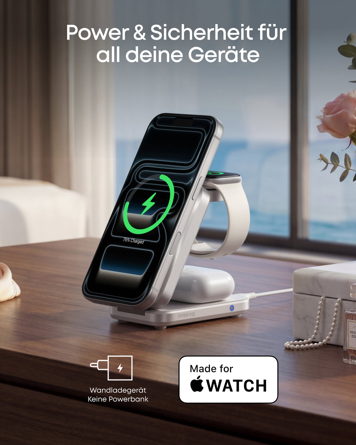 Anker Prime Kabellose Ladestation  (3-in-1, MagGo, AirCool, Faltbar)
