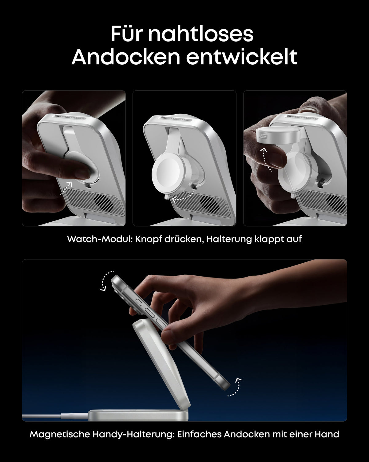 Anker Prime Kabellose Ladestation  (3-in-1, MagGo, AirCool, Faltbar)