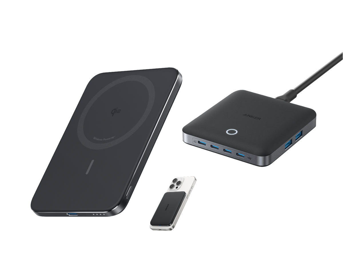 Anker Nano Powerbank (5K, Magnetisch, Slim) + Anker Nano Ladegerät (130W, 6 Ports)