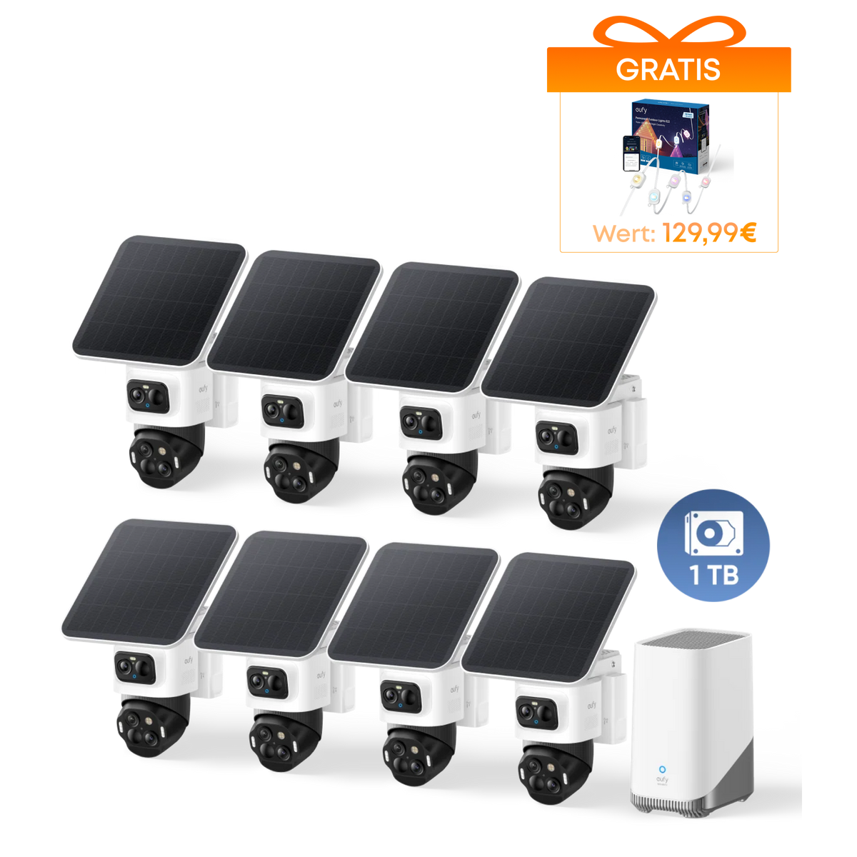 eufyCam S4 8-Kamera-Set mit HomeBase™ | 4K Bullet-PTZ & Multi-Tracking