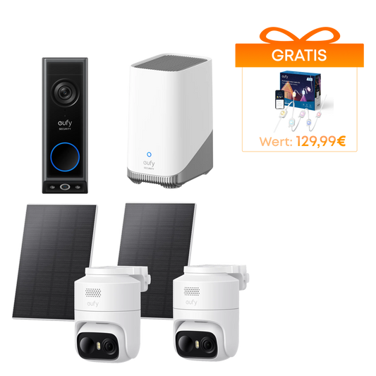 Anker eufy Security eufyCam C37 (2er-Pack), Türklingel mit Kamera E340 und HomeBase™ 3