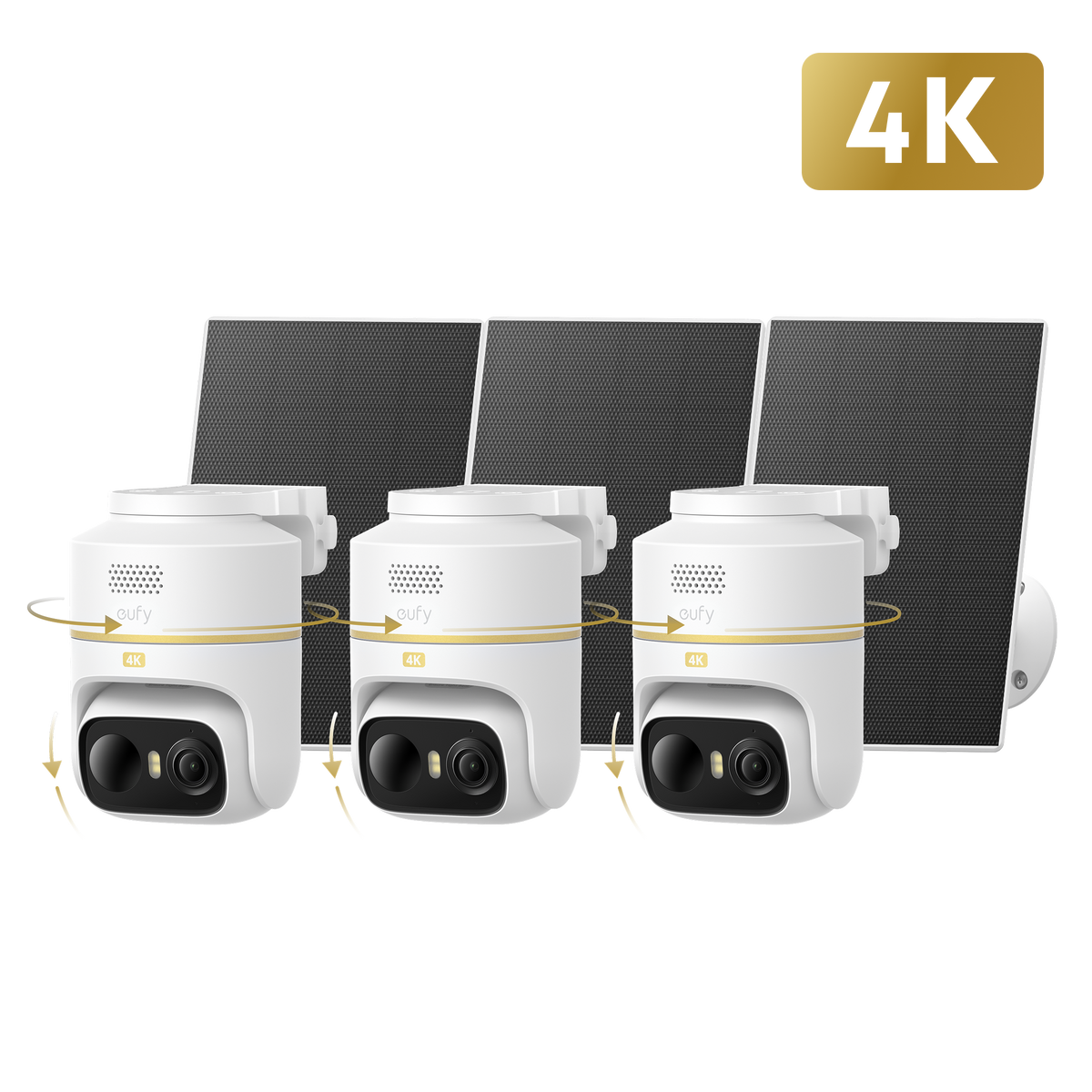 Anker eufyCam C37 4K Edition kabellose Solar-Outdoor-Kamera, 3er-Pack