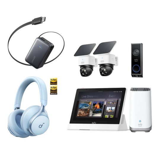 Anker eufy LocalSecure System (Premium-Lösung mit Türklingel), Nano Powerbank (10K, 45W) und Space One mit Geräuschunterdrückung